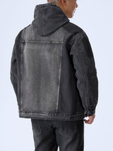 Laden Sie das Bild in den Galerie-Viewer, SCHWARZER JEANS HOODIE FÜR MÄNNER! - BARBER TRENDS WORLD