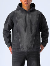 Laden Sie das Bild in den Galerie-Viewer, SCHWARZER JEANS HOODIE FÜR MÄNNER! - BARBER TRENDS WORLD