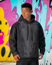 Laden Sie das Bild in den Galerie-Viewer, SCHWARZER JEANS HOODIE FÜR MÄNNER! - BARBER TRENDS WORLD