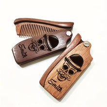 Laden Sie das Bild in den Galerie-Viewer, EDLER PERSONALISIERBARER BARTKAMM AUS SANDELHOLZ - BARBER TRENDS WORLD