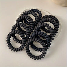 Laden Sie das Bild in den Galerie-Viewer, SPIRAL-HAARGUMMI MATT SCHWARZ – CLEANER LOOK, MAXIMALER HALT - BARBER TRENDS WORLD