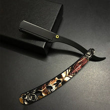 Laden Sie das Bild in den Galerie-Viewer, ROCK´N ROLL RASIERMESSER AUS EDELSTAHL MIT TOTENKOPF PRINTS - BARBER TRENDS WORLD