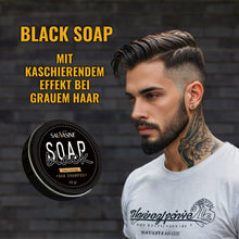 Laden Sie das Bild in den Galerie-Viewer, BLACK SOAP - MIT KASCHIERENDEM EFFEKT BEI GRAUEM HAAR - BARBER TRENDS WORLD