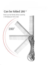 Laden Sie das Bild in den Galerie-Viewer, FALTBARER TASCHENBARTKAMM MIT ANGESAGTEM TOTENKOPF-GRIFF - BARBER TRENDS WORLD