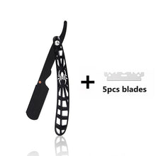 Laden Sie das Bild in den Galerie-Viewer, HOCHWERTIGE RASIERMESSER IN ORIGINELLER SPINNENNETZ-OPTIK - BARBER TRENDS WORLD