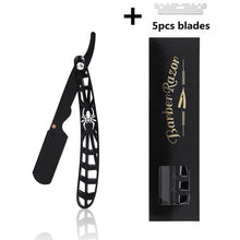 Laden Sie das Bild in den Galerie-Viewer, HOCHWERTIGE RASIERMESSER IN ORIGINELLER SPINNENNETZ-OPTIK - BARBER TRENDS WORLD