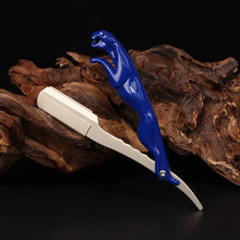 Laden Sie das Bild in den Galerie-Viewer, HOCHWERTIG RASIERMESSER MIT ORIGINELLEN LEOPARDEN GRIFF - BARBER TRENDS WORLD