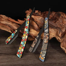 Laden Sie das Bild in den Galerie-Viewer, EDELSTAHL-RASIERMESSER MIT COOLEN PRINTS - BARBER TRENDS WORLD
