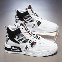 Laden und Abspielen von Videos im Galerie-Viewer, Herren Plus Size HighTop Sneaker Trendige Vielseitige Lauf Freizeitschuhe mit Rutschfester Sohle Atmungsaktivem Stofffutter und Stilvollem Karomuster fr Alle Jahreszeiten