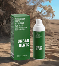 Laden Sie das Bild in den Galerie-Viewer, URBAN GENTS - SUNSCREEN SPF 30 WITH TINT FOR MEN - BARBER TRENDS WORLD