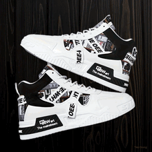 Laden Sie das Bild in den Galerie-Viewer, HIGH TOP SNEAKER MIT ANGESAGTEN PRINTS schwarz - braun
