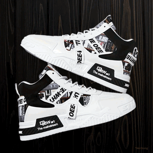 HIGH TOP SNEAKER MIT ANGESAGTEN PRINTS schwarz - braun