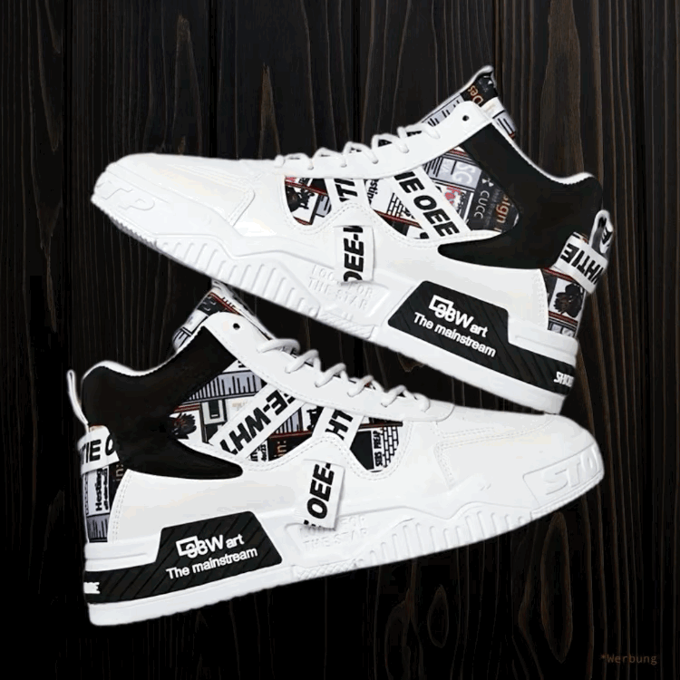 HIGH TOP SNEAKER MIT ANGESAGTEN PRINTS schwarz - braun