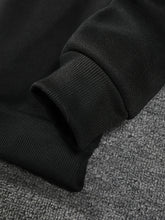Laden Sie das Bild in den Galerie-Viewer, Schwarzes Sweatshirt mit Rundhalsausschnitt für Herren, lässige Mode, einfarbig, sportlich, lockere Passform, Frühlings- und Herbstkleidung für Teenager und Erwachsene - BARBER TRENDS WORLD
