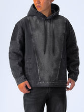 Laden Sie das Bild in den Galerie-Viewer, SCHWARZER JEANS HOODIE FÜR MÄNNER! - BARBER TRENDS WORLD
