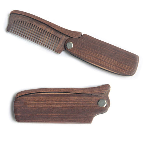 KLAPPBARER BARTKAMM AUS EDLEM SANDELHOLZ - BARBER TRENDS WORLD