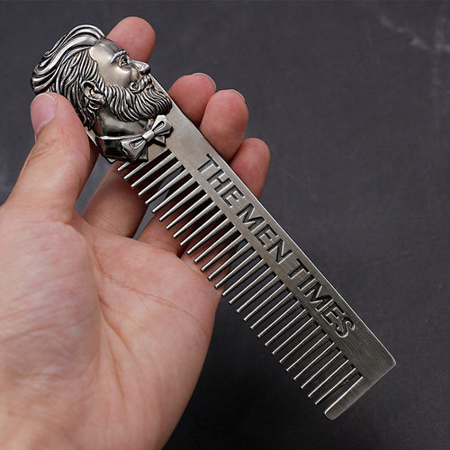 SILBERNER BARTKAMM AUS EDELSTAHL - BARBER TRENDS WORLD