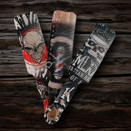 PROFESSIONELLE KARBON CLIPPER KÄMME AUS DEN BARBER SHOP MIT COOLEN PRINTS - BARBER TRENDS WORLD