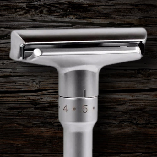 VERSTELLBARER HI-TEC RASIERHOBEL AUS EDELSTAHL - BARBER TRENDS WORLD