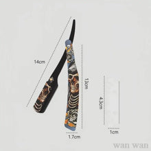Laden Sie das Bild in den Galerie-Viewer, EDELSTAHL-RASIERMESSER MIT COOLEN PRINTS - BARBER TRENDS WORLD
