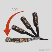 Laden Sie das Bild in den Galerie-Viewer, EDELSTAHL-RASIERMESSER MIT COOLEN PRINTS - BARBER TRENDS WORLD
