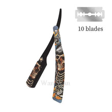 Laden Sie das Bild in den Galerie-Viewer, EDELSTAHL-RASIERMESSER MIT COOLEN PRINTS - BARBER TRENDS WORLD

