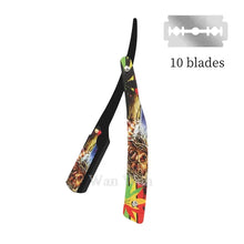 Laden Sie das Bild in den Galerie-Viewer, EDELSTAHL-RASIERMESSER MIT COOLEN PRINTS - BARBER TRENDS WORLD
