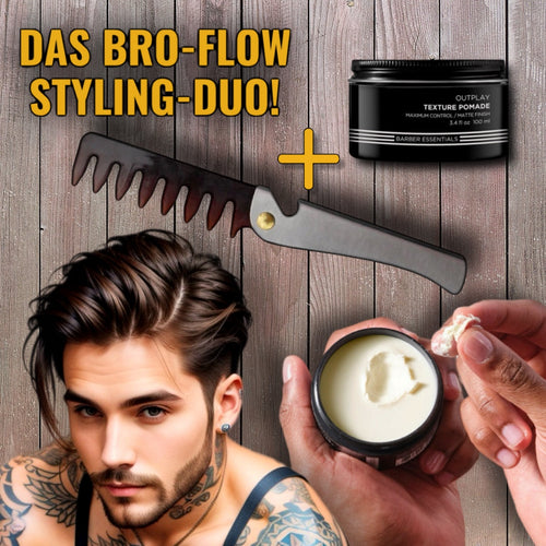 FALTBARER BRO-FLOW MESCHENKAMM MIT INTEGRIERTEM FLASCHENÖFFNER! - BARBER TRENDS WORLD