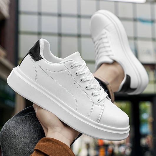 Herren Stilvolle LowTop Sneakers  Bequeme Dicke Sohle Schnrschuhe Vielseitige Klassische Einfarbige fr OutdoorWandern  Freizeitkleidung GanzjahresRundzehenSchuhe mit EVASohle und Stofffutter