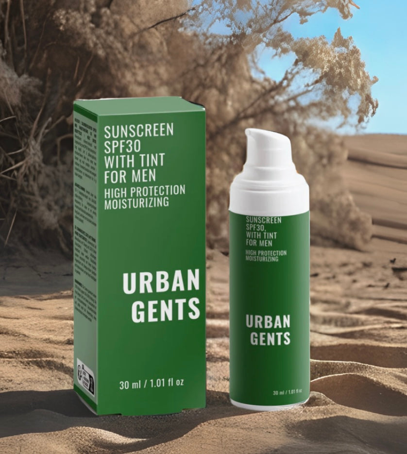 URBAN GENTS - SUNSCREEN SPF 30 WITH TINT FOR MEN - BARBER TRENDS WORLD